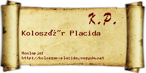 Koloszár Placida névjegykártya